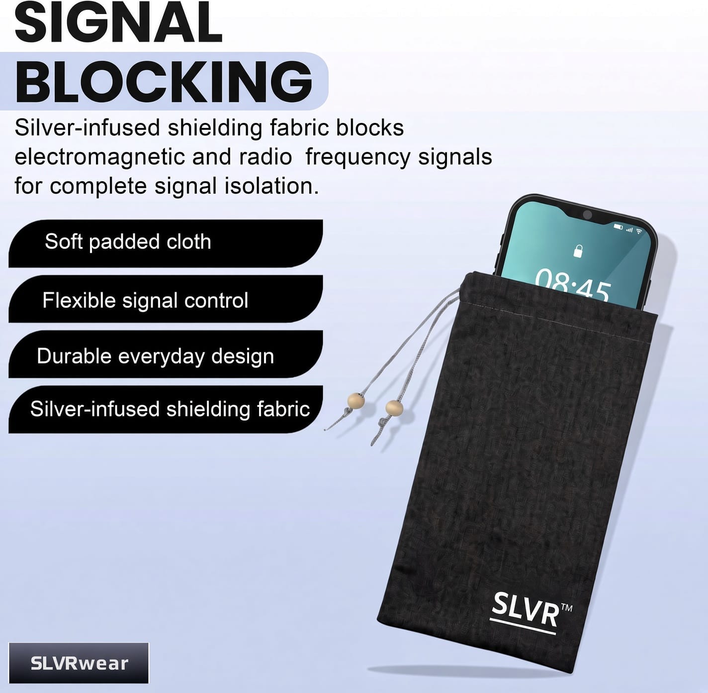 h07DB SLVR Wear ™ Faraday Phone Pouch - Image 3