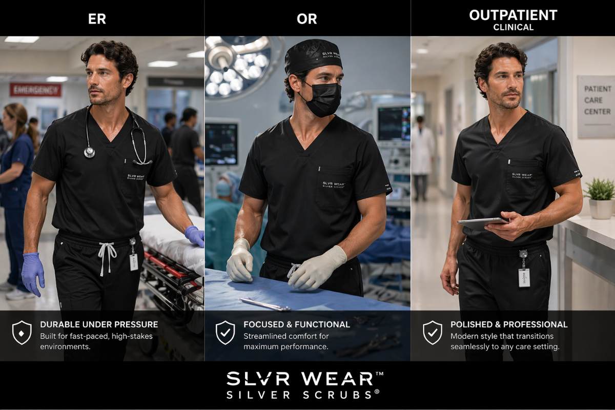 Black Scrubs for Men