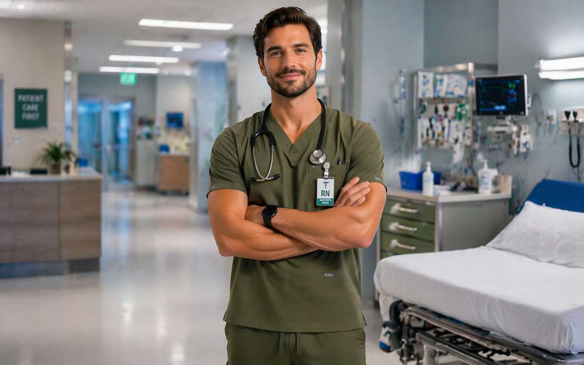 olive green medical scrubs