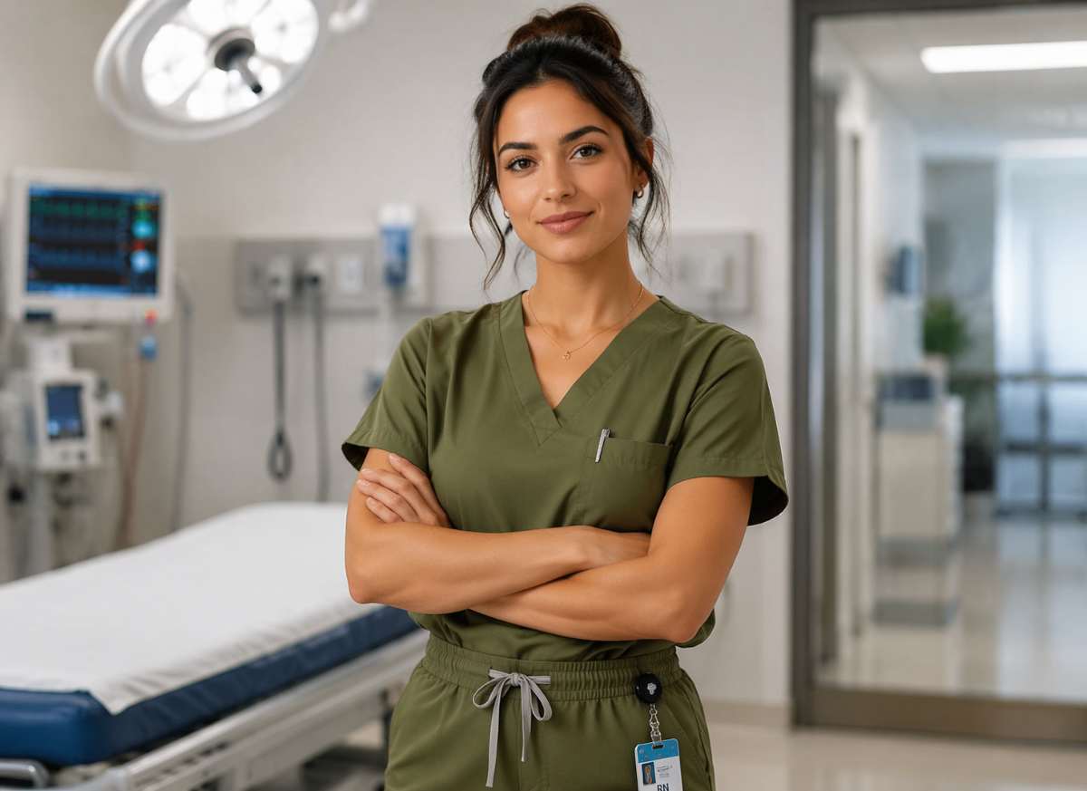 olive green medical scrubs