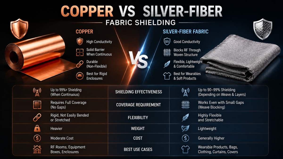 Copper vs Silver Fiber Fabric Shielding Does Copper Block EMF Radiation